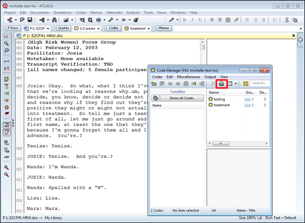 Screenshot of ATLAS.ti interface