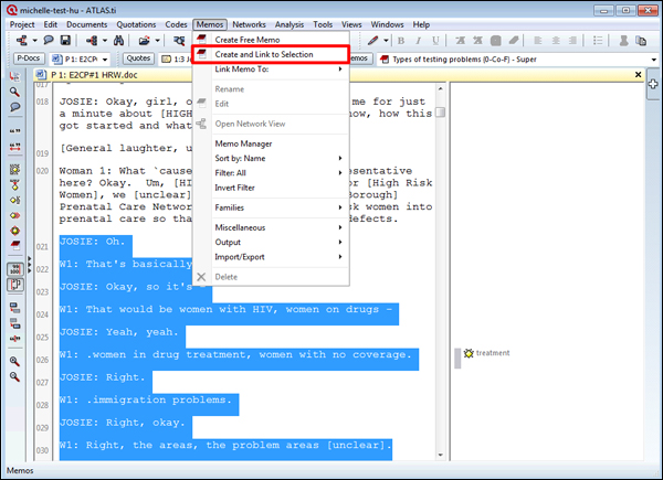 Screenshot of ATLAS.ti interface