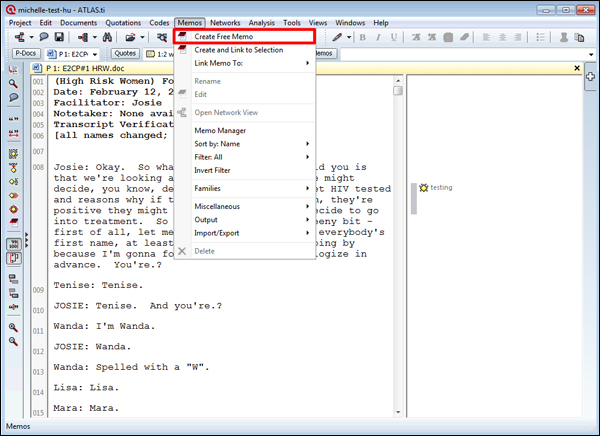 Screenshot of ATLAS.ti interface