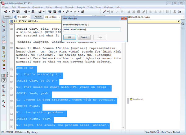 Screenshot of ATLAS.ti interface