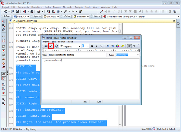 Screenshot of ATLAS.ti interface
